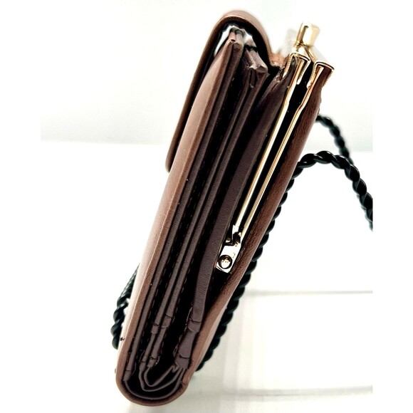 Vintage Buxton Bifold Wallet Velvet Touch Cowhide Brown Leather Snap Closure NWO - Picture 6 of 13